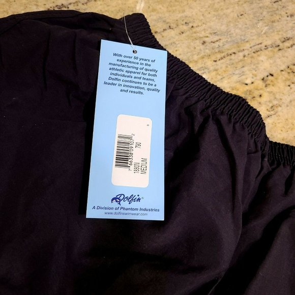Dolfin Black Nylon Drawstring Lined Liner Pocket Swim Run Shorts Trunks Men’s M - Picture 10 of 11